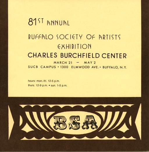81st Annual Buffalo Society of Artists exhibition, cover of program