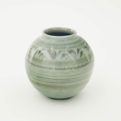 Green glazed ceramic vase