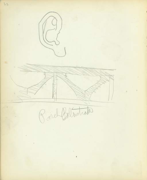 Untitled (ear and porch balustrade sketchest)