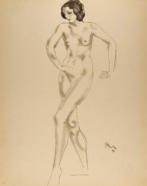 Standing Female Nude, Left Leg Forward Knee Bent