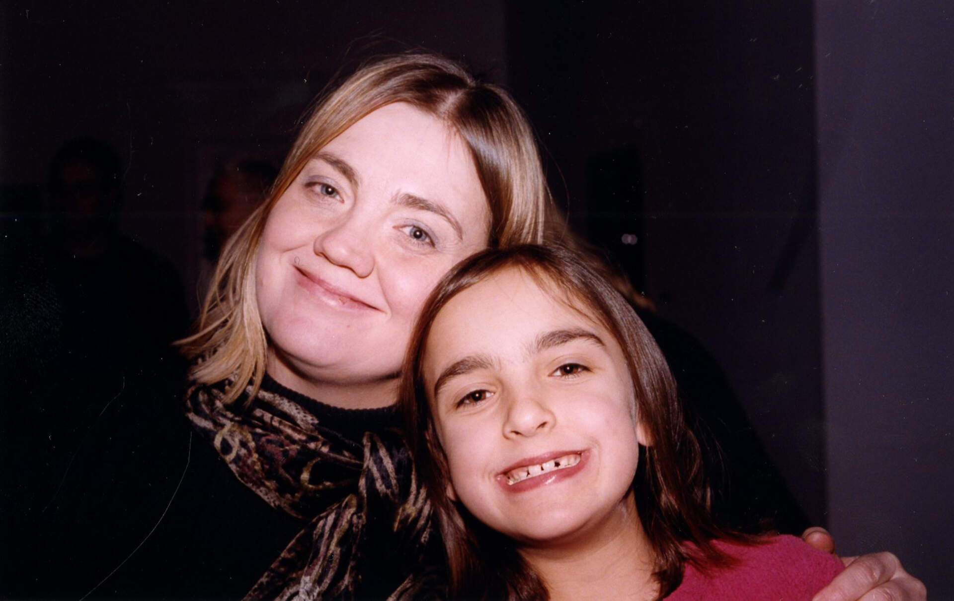 Cheryl Jackson and her daughter Flora at the "Signals from the Electronic Cloud:" opening