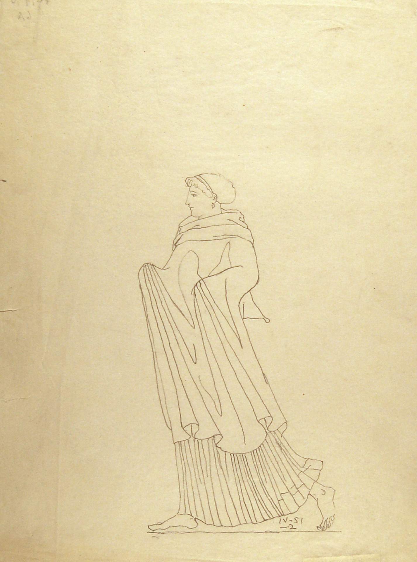 Tracing of Drawing after Greek Art, Standing Female