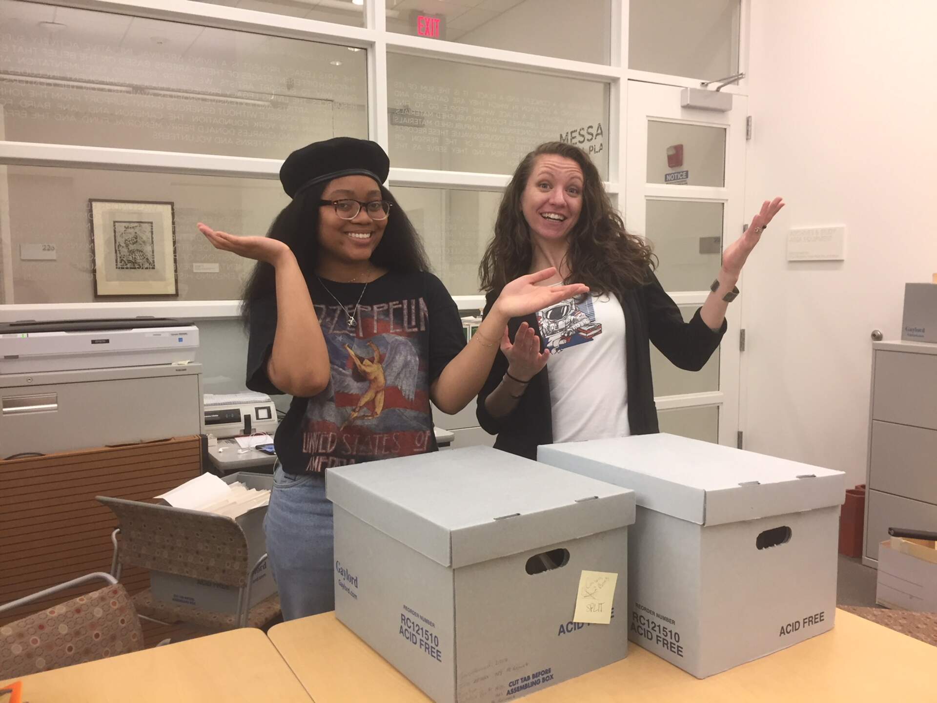 Intern Kristen Veitch and Artpark Project Archivist Jennifer Cook
