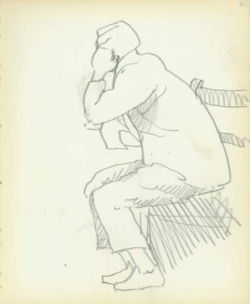 Untitled (seated figure sketch)