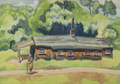 Rustic Building and Elderly Man