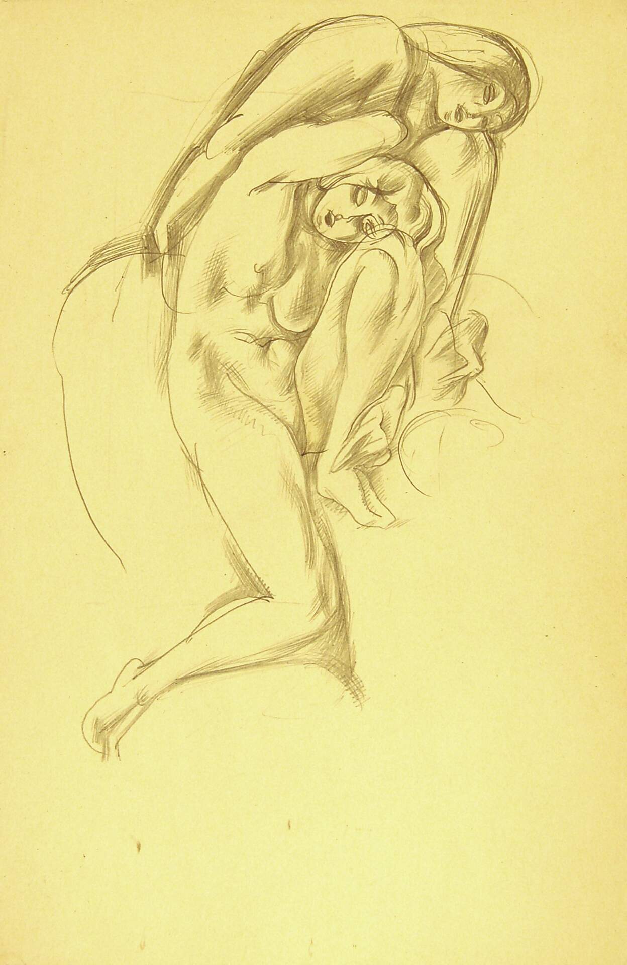 Two Females in Bent Position