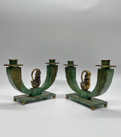 Pair of Scalloped Candlesticks #248,