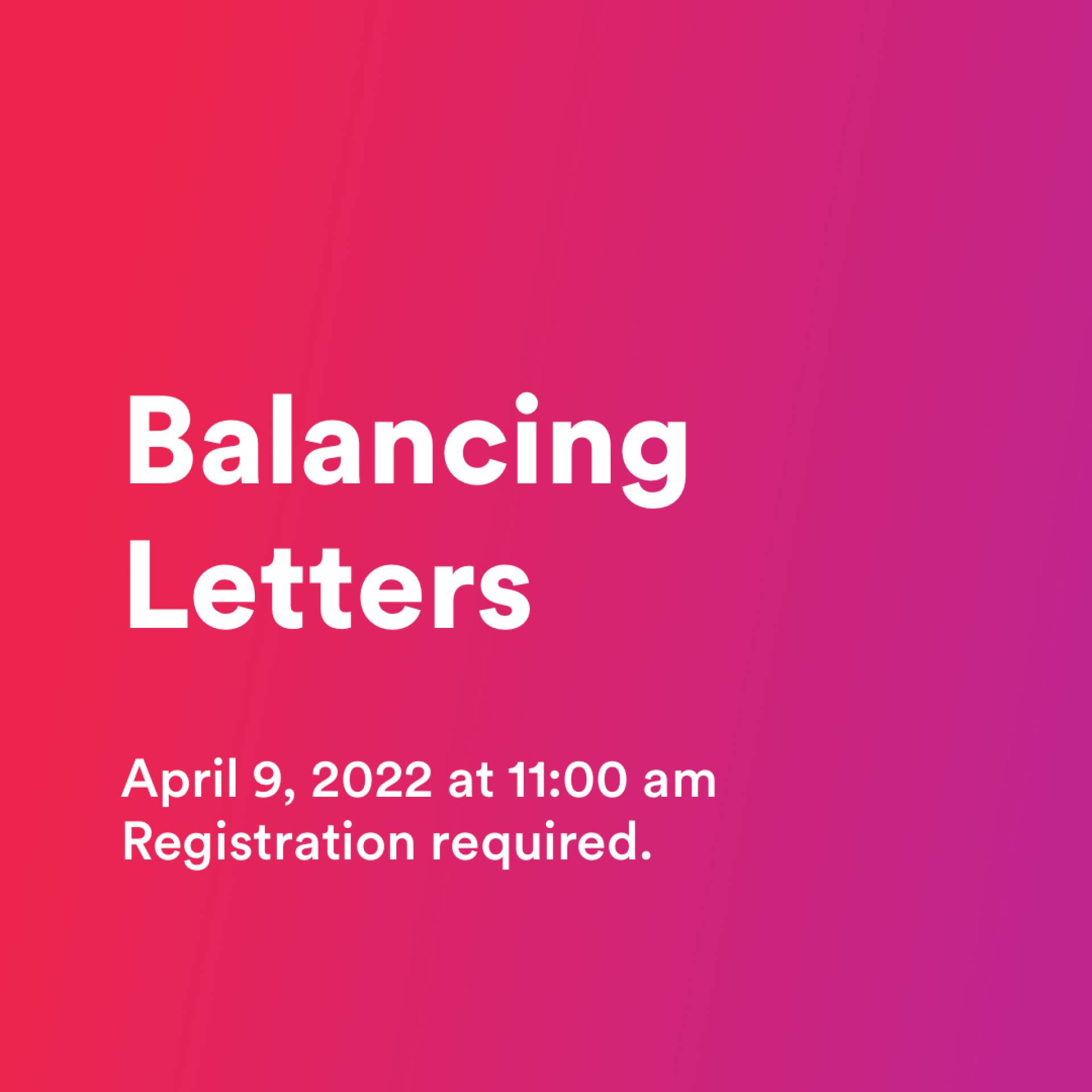 Balancing Letters
