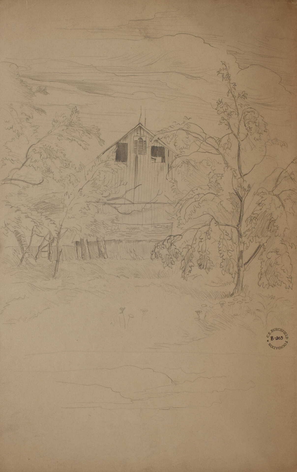 Barn and Trees