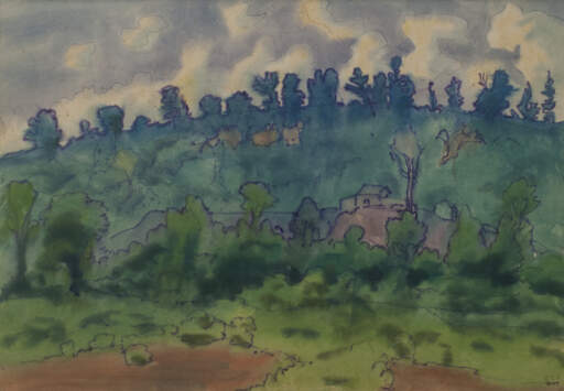 Untitled (Blue-Green Hills & Trees)