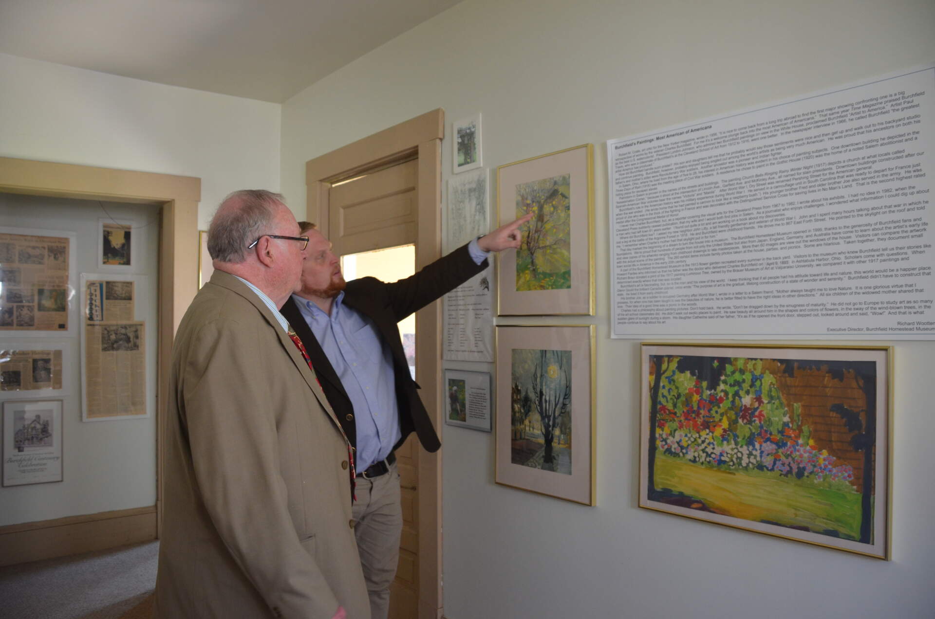 Tullis Johnson and Dick Wooten at the Burchfield Homestead