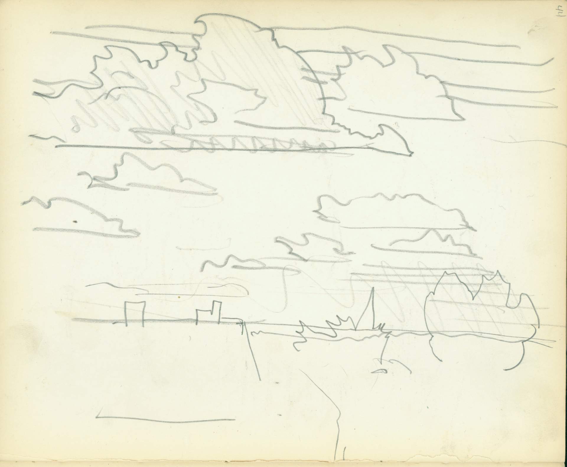 Untitled (clouds in the sky sketch)