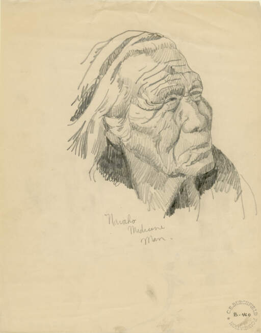 Study for Hiawatha Mural (Navaho Medicine Man)