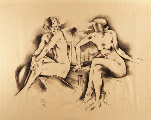 Two Female Nudes Seated