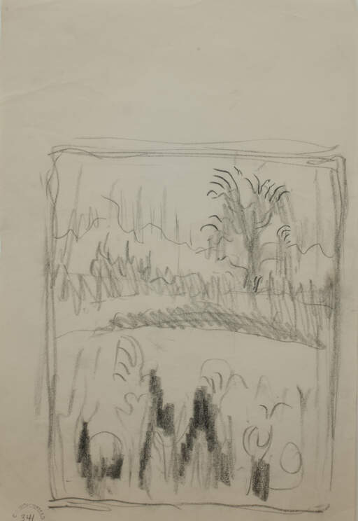Sketch with Trees, Blizzard In Post's Woods