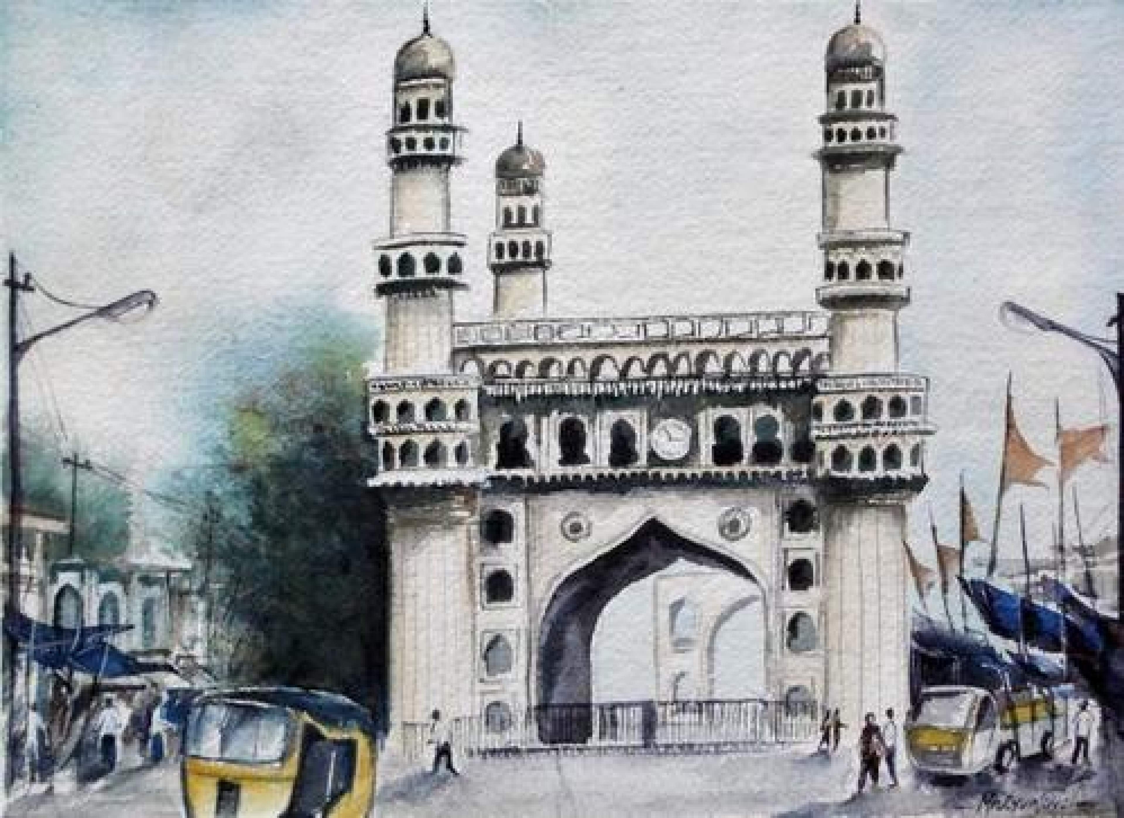 hey fellow art lovers~ i tried to draw Charminar, a monument in Hyderabad,  India. It was my first try at something like this, planning on making  more.. ✍️ : r/drawings