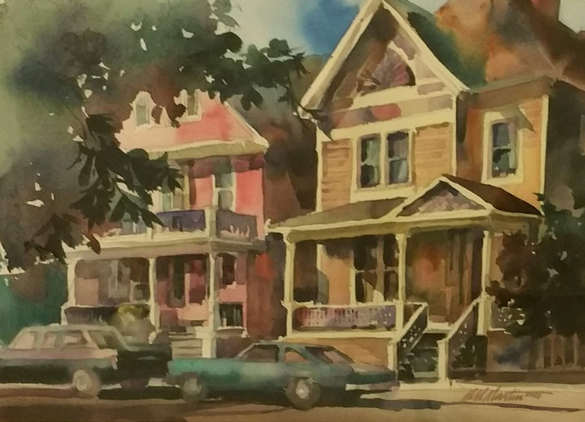 Untitled (Pink and tan houses on Elmwood Avenue)