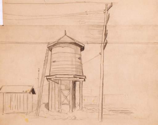 Watertower in Railroad Yard