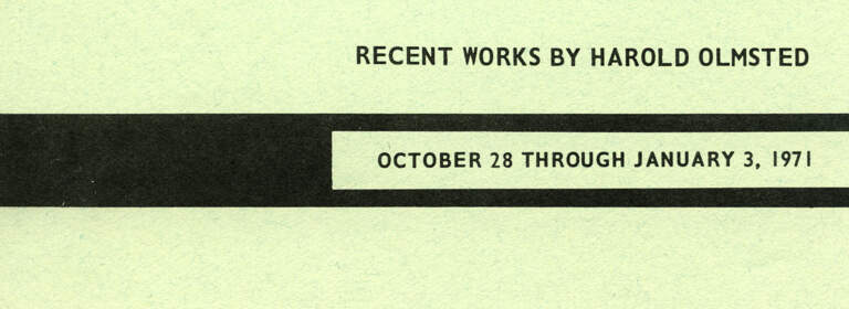 Recent Works by Harold Olmsted
