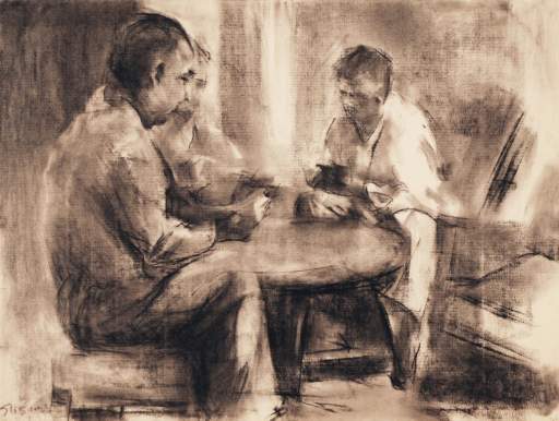 Untitled [Three card players]