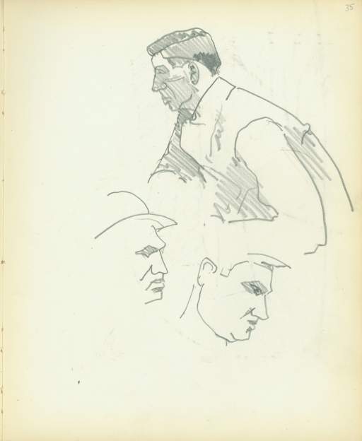 Untitled (men's profiles sketches)