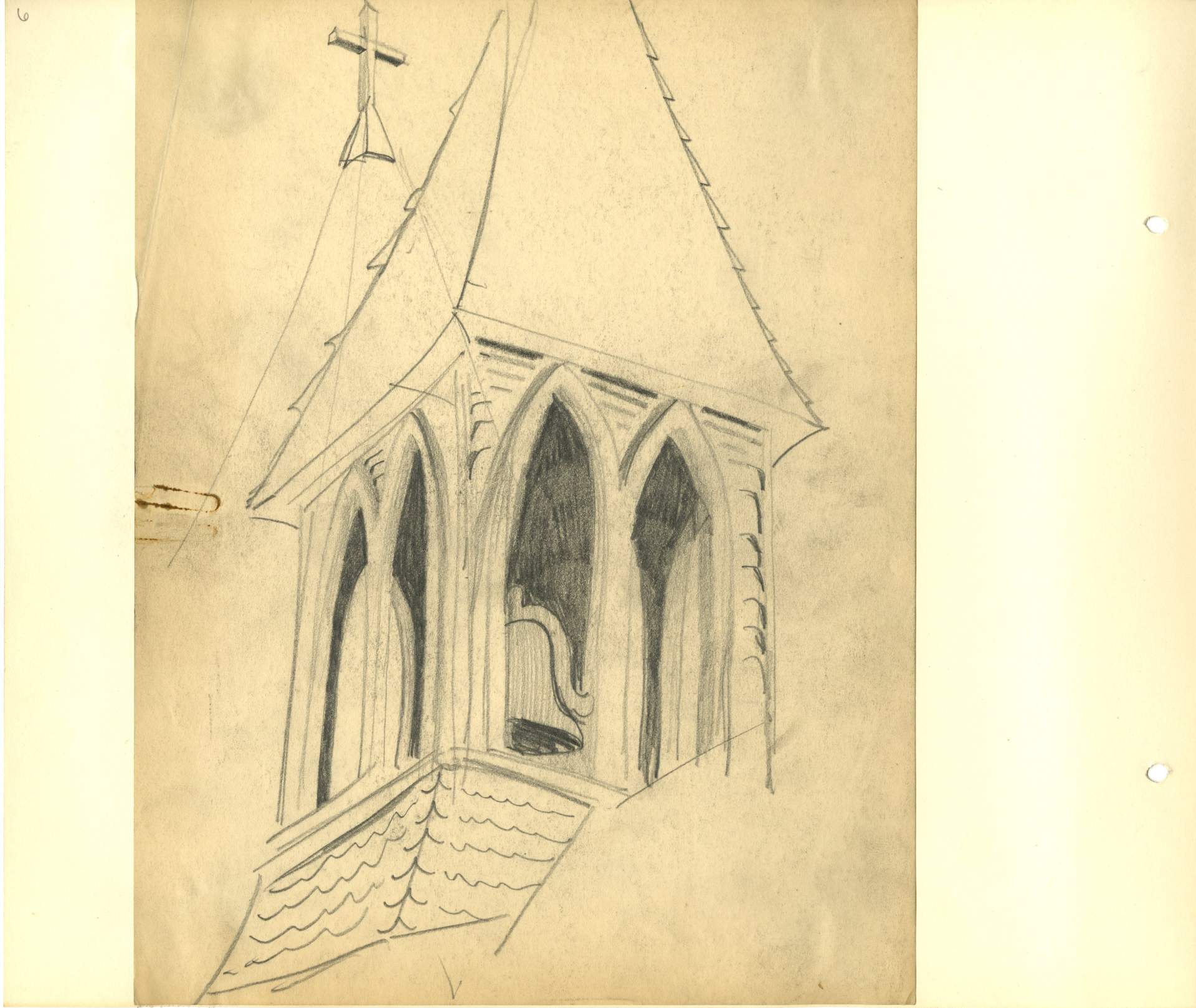 Study of church tower and windows