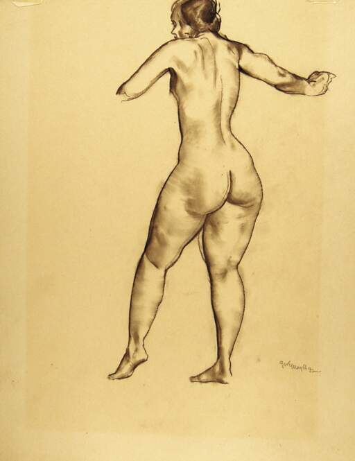 Standing Female Nude, Backview