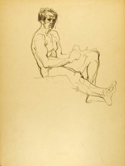 Seated Male Nude, Right Leg Extended