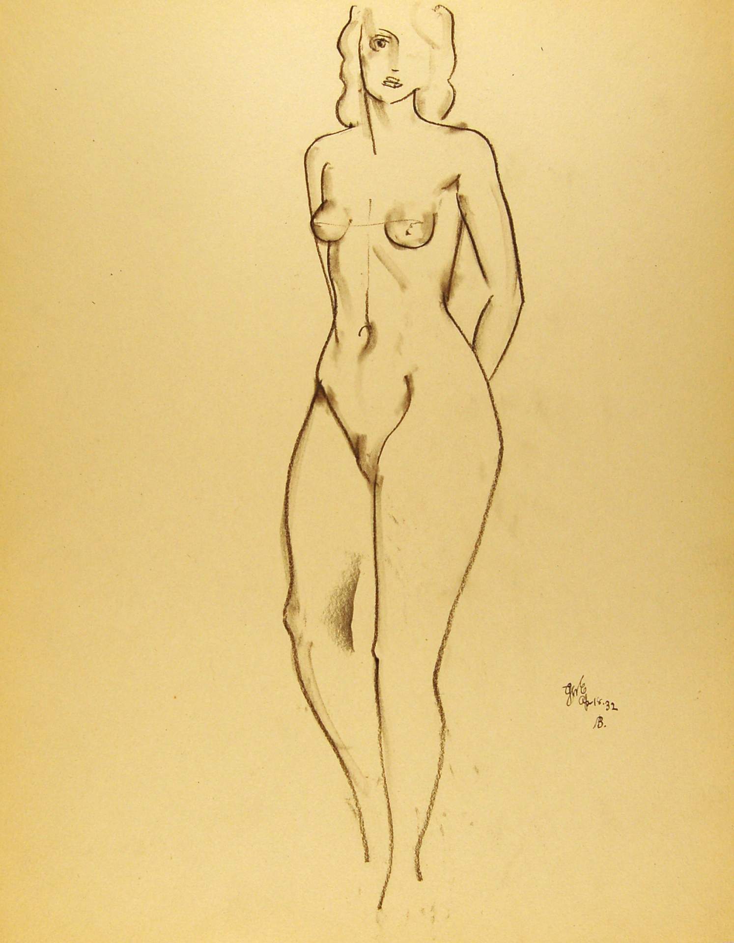Standing Female Nude, Hands Clasped in Back