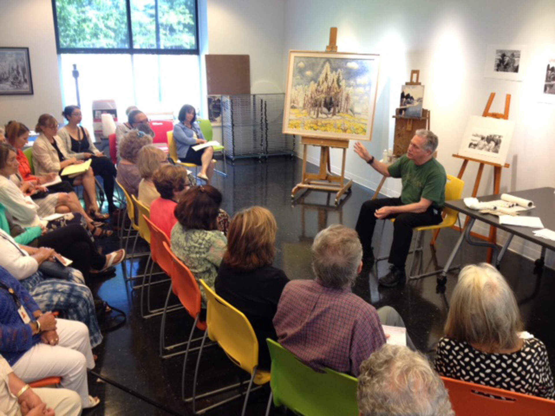 Artist in Residence Philip Koch speaks to Burchfield Penney docents