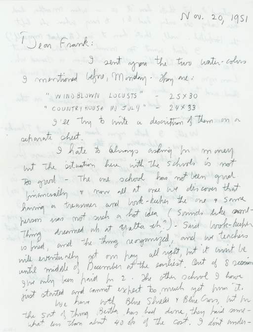 Letter from Charles Burchfield to Frank Rehn