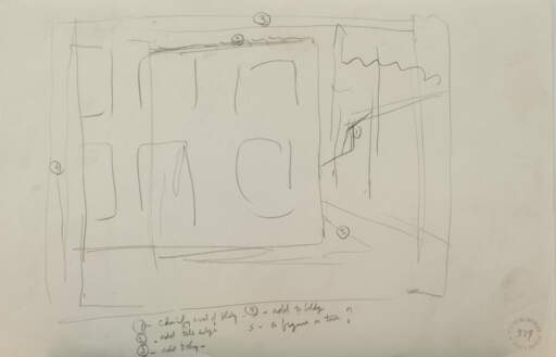 Building with Notations (Study for "Corner House")
