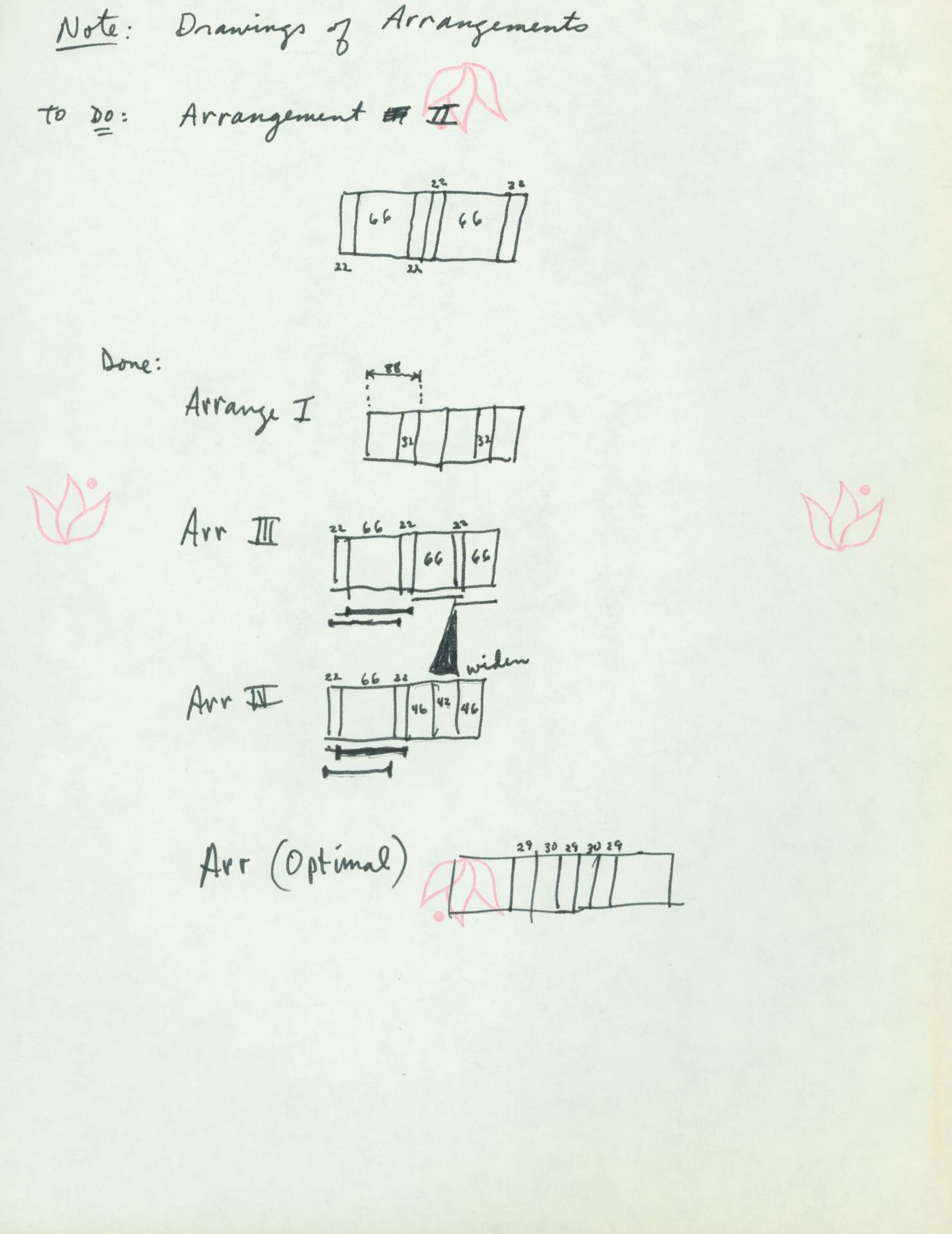 Untitled (Notes: Drawings of Arrangements)