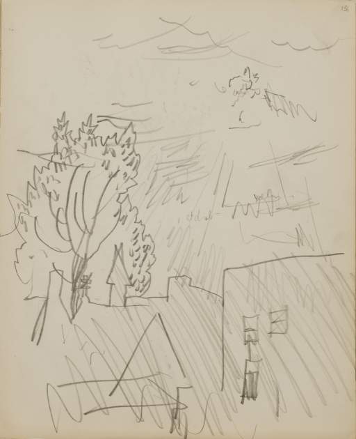 Untitled (top of buildings, trees, and sky)