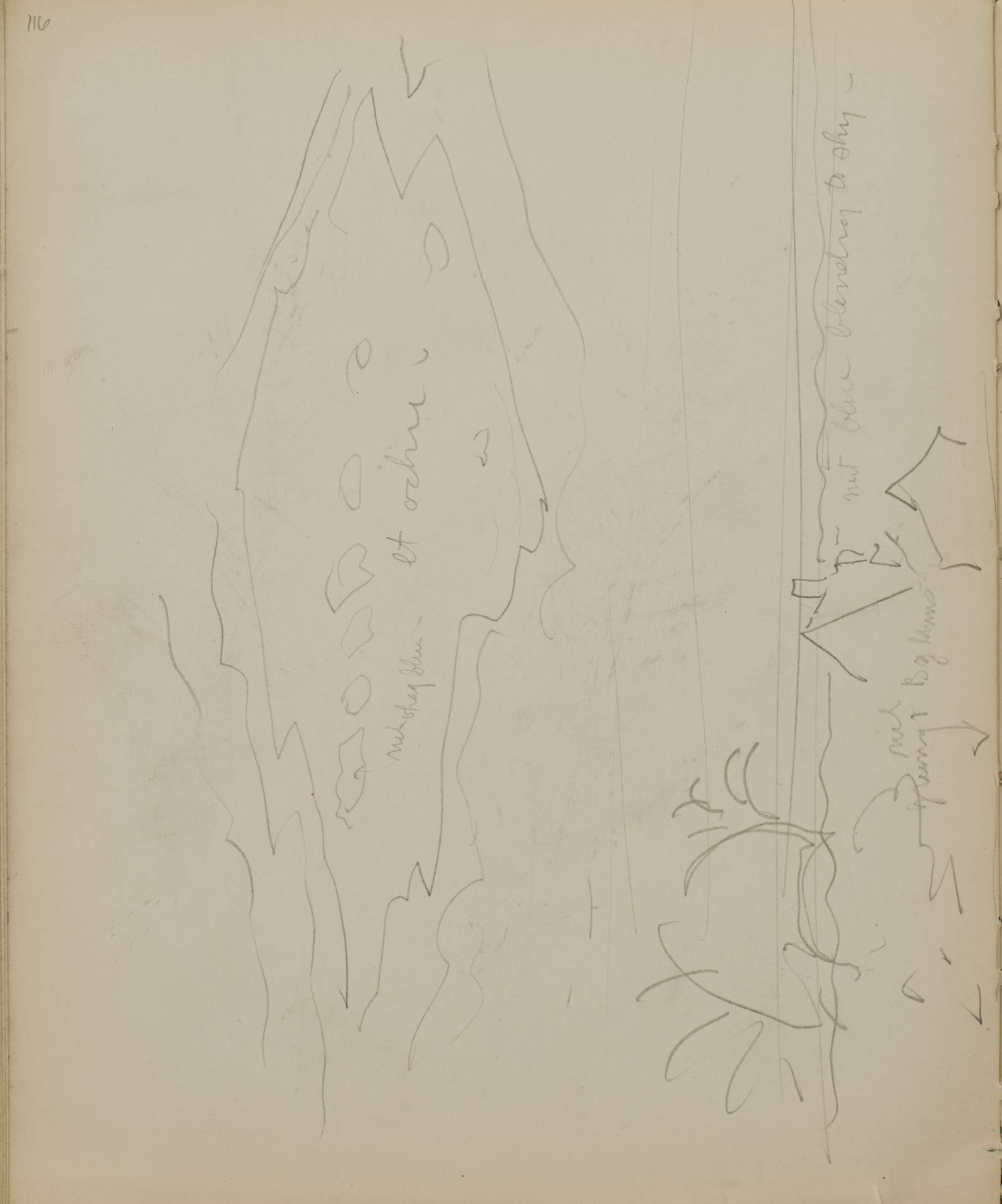 Untitled (sketch of landscape with sky)