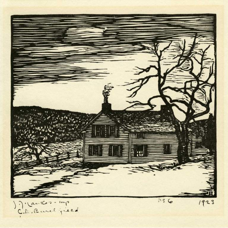 J.J. Lankes Woodcuts-of Western New York sites and the eleven works cut from Charles Burchfield drawings on blocks