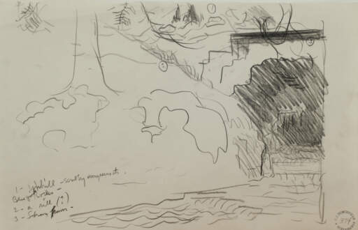 Uphill Scrubby Evergreens (sketch for "Structure")
