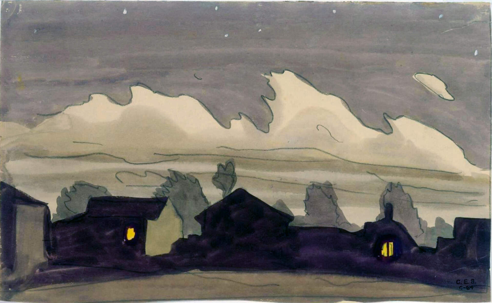 Houses and Starry Sky