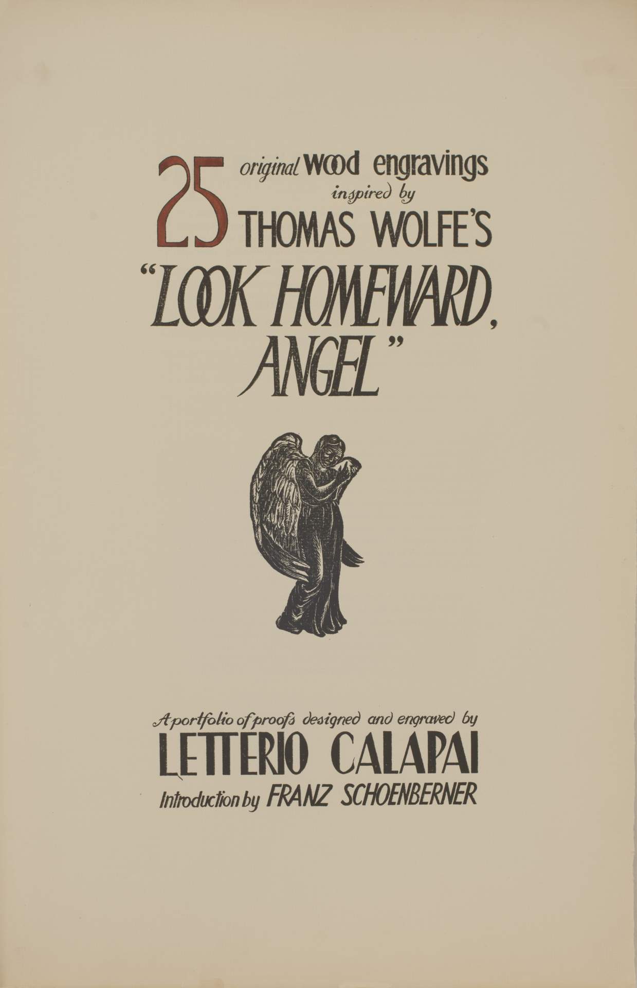 Thomas Wolfe, Look Homeward, Angel (1929), prints by Letterio Calapai (1948)