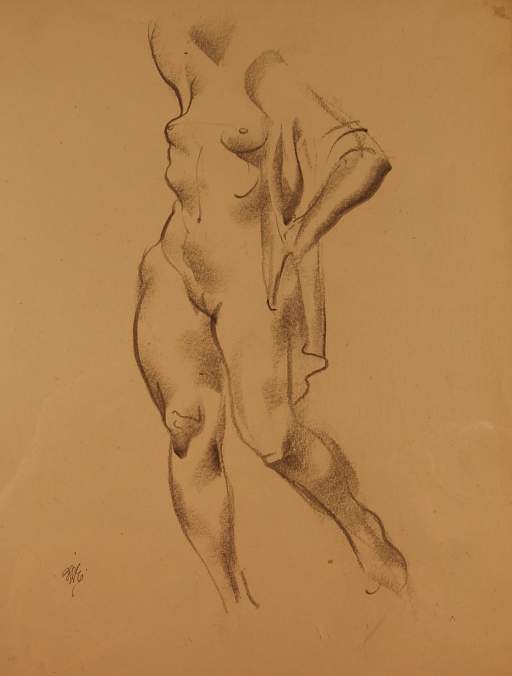 Female Torso and Limbs, with Drape Over Left Shoulder