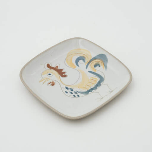 Hen square bread and butter plate, Design #35