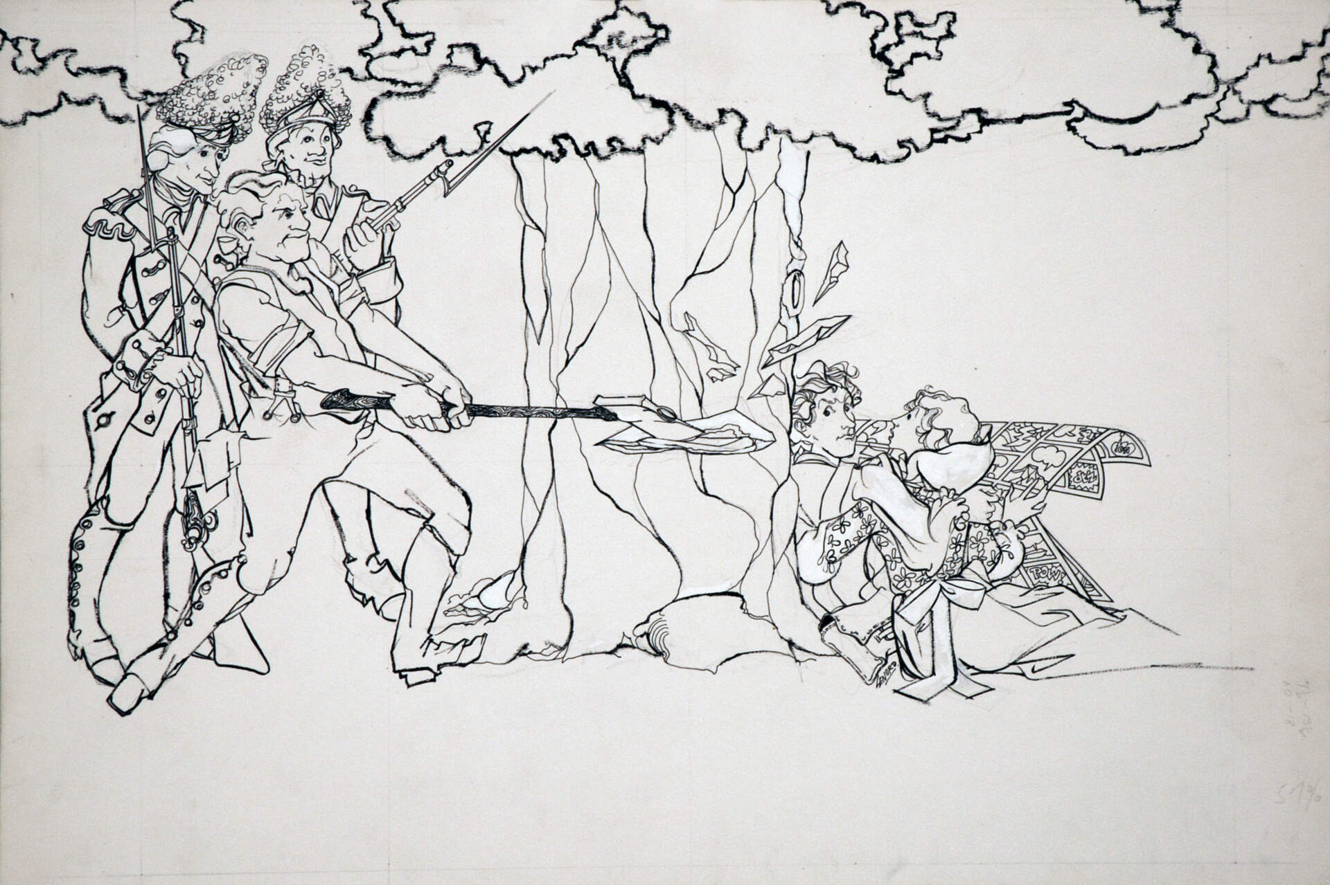 Untitled [Washington cutting down cherry tree]