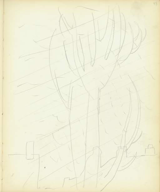 Untitled (tree and snowstorm sketch)