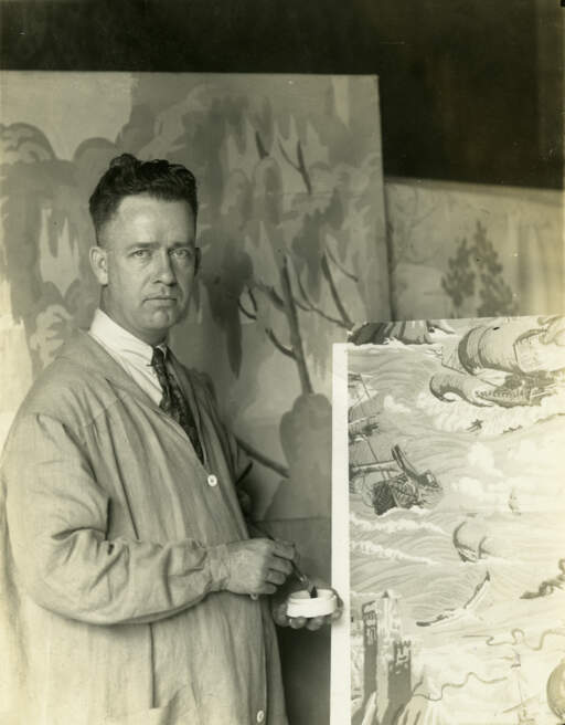 Charles Burchfield working at the M. H. Birge & Sons Company