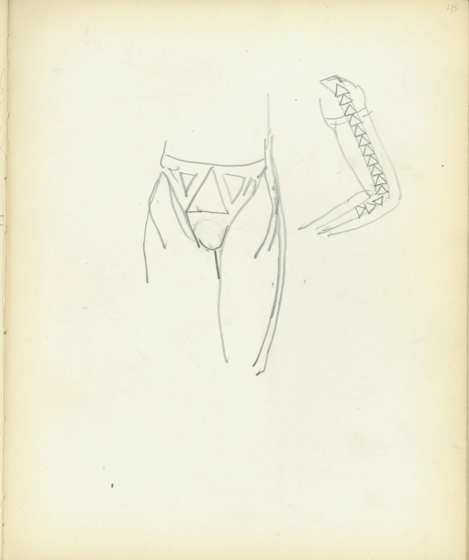 Untitled (male dancer costume sketch)