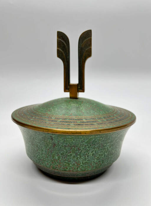 Victory Wings Covered Vessel Bowl with Polished Interior