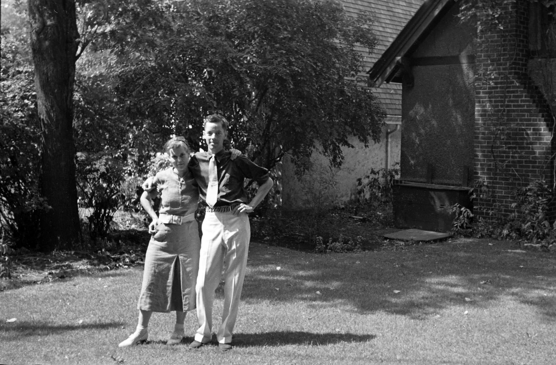 Untitled photographic negative (Philip and Virginia with automobile)