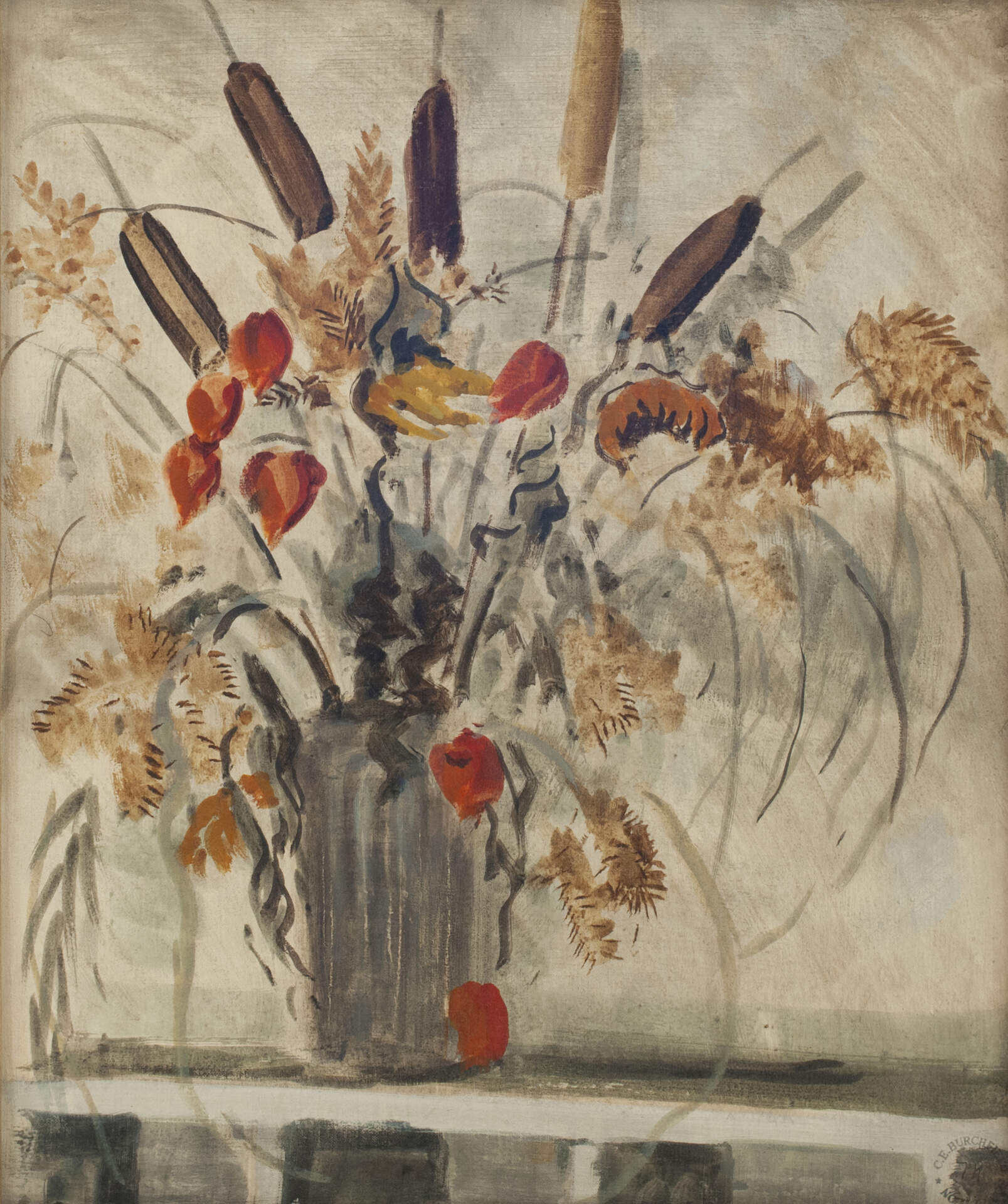 Still Life with Cattails