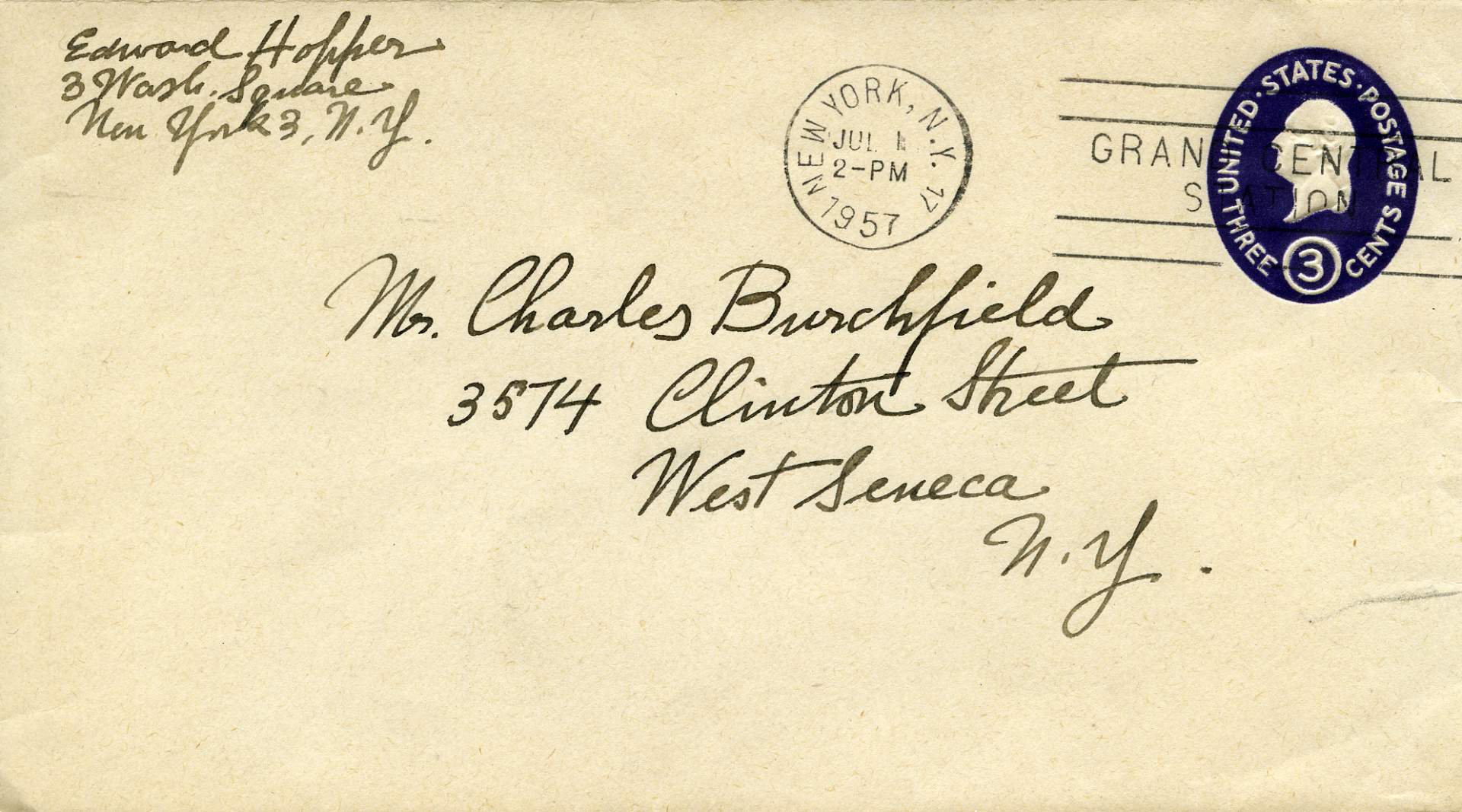 Envelope Addressed to Charles Burchfield