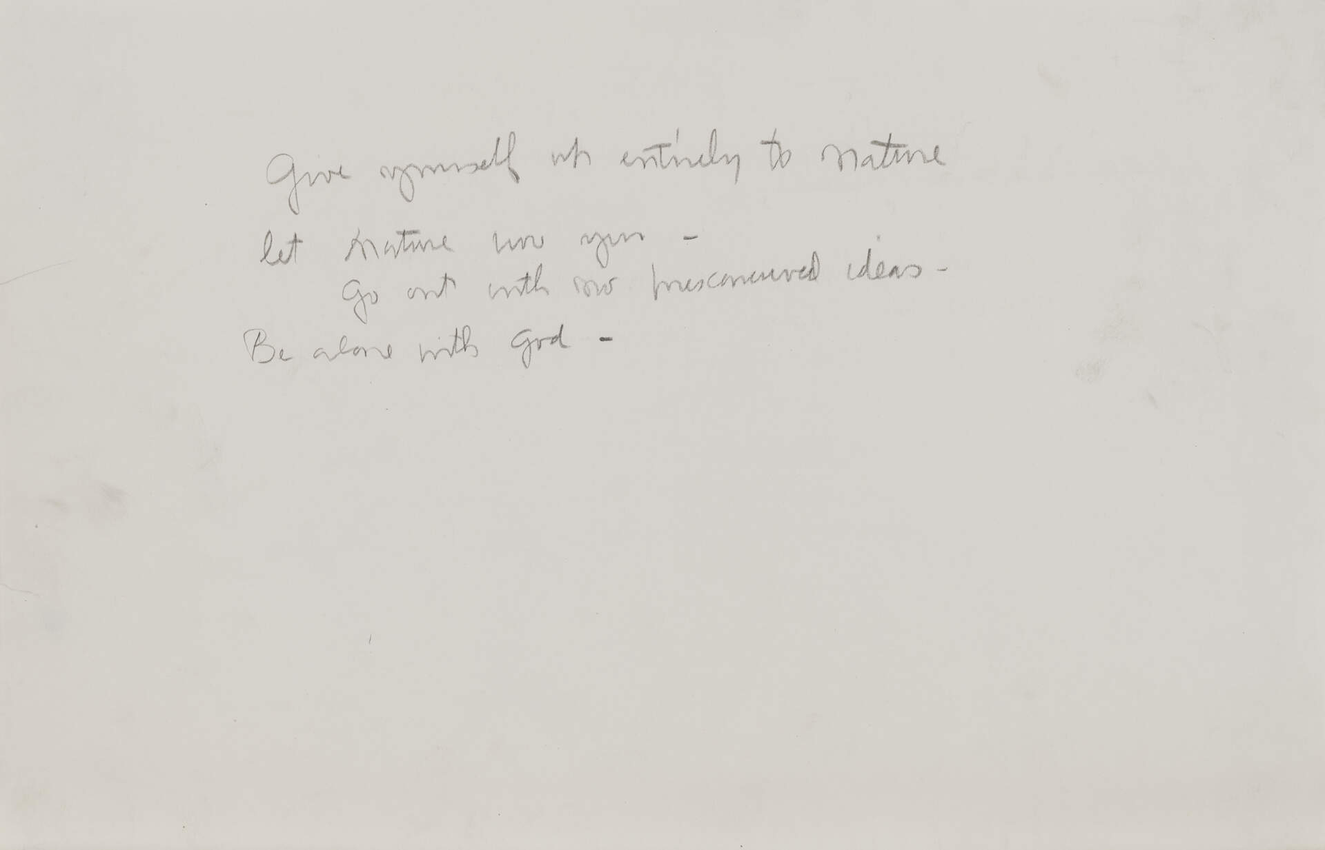 Untitled (give yourself up entirely to nature)